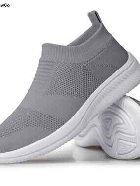 Pull-On Women's Walking Shoes Lightweight Breathable Knit Sneakers